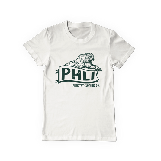 White Pennant Logo Tee