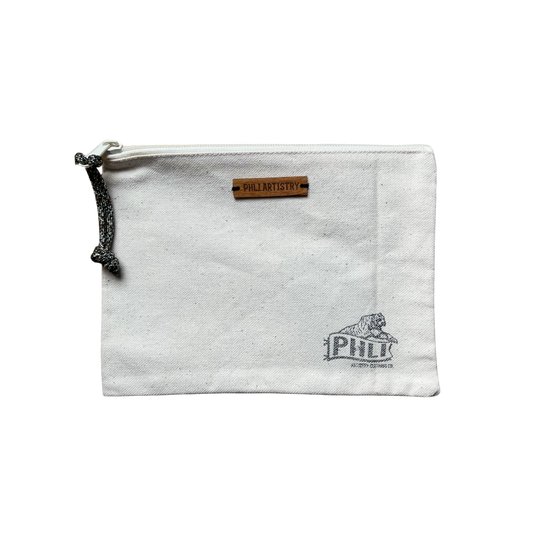 Stamped Canvas Zipper Pouch